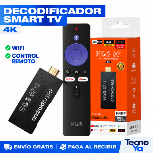 Decodificador Smart TV con Control Remoto – Convierte tu TV Vieja en Smart